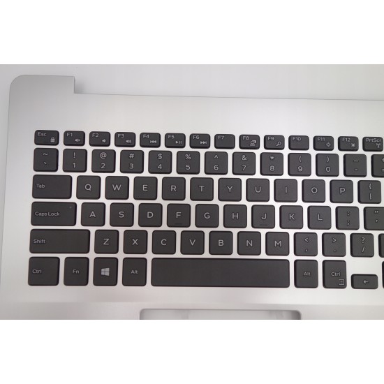 Carcasa superioara cu tastatura palmrest Laptop, Dell, Inspiron 15 5583, P86F, P86F001, HC3KR, 0HC3KR, F77JT, 0F77JT, 021HY, 0021HY, 439.0FW02.0002-3, argintie, layout US