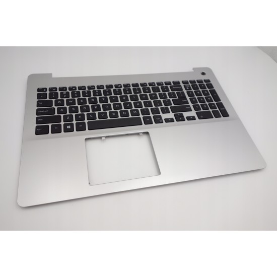 Carcasa superioara cu tastatura palmrest Laptop, Dell, Inspiron 15 5583, P86F, P86F001, HC3KR, 0HC3KR, F77JT, 0F77JT, 021HY, 0021HY, 439.0FW02.0002-3, argintie, layout US