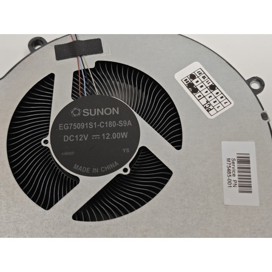 Cooler placa video Laptop Gaming, HP, Omen 17-CK, 17T-CK, TPN-Q266, M7888-001, EG75091S1-C180-S9A, SOLDQ5D588F009, 12V, 1A, 12W, GPU