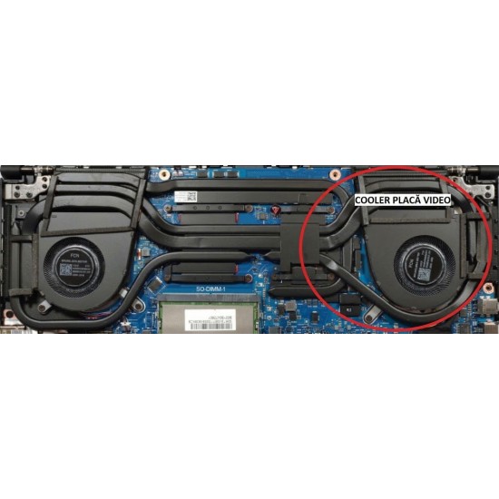 Cooler placa video Laptop Gaming, Asus, TUF A16 FA607P, FA607PI, FA607PV, FA607PU, 13NR0HW0M02011, DFSCK22D05883P-FS33, 6033B0131501, 12V, 1A, GPU