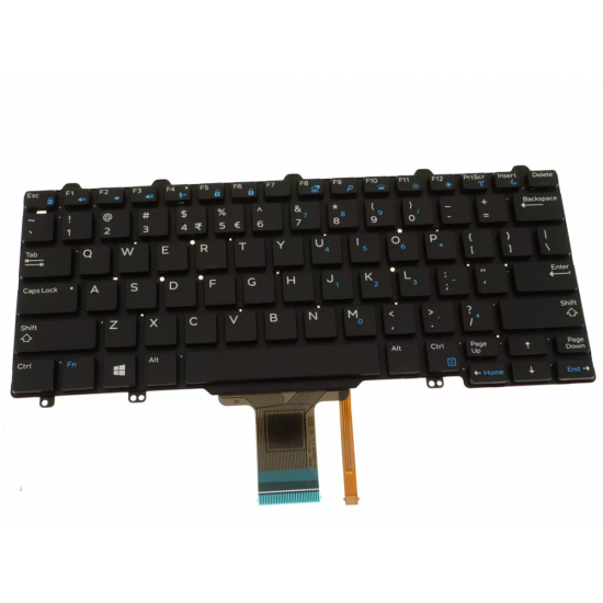 Tastatura compatibila Laptop, Dell, XPS 12 9250, T02H, T02H001, iluminata, neagra, layout US