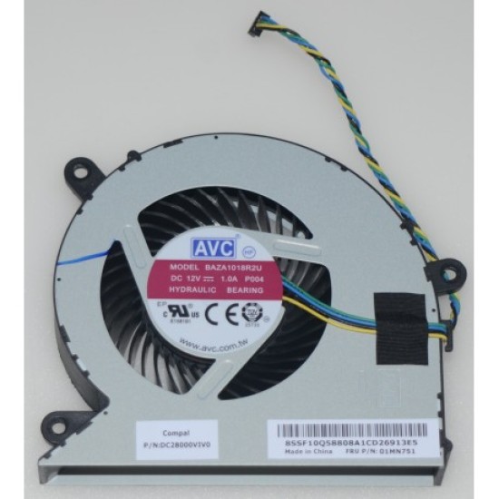 Cooler PC Desktop, Lenovo, ThinkCentre M70q Type 11DU, 01MN751, BAZA1018R2U-P001, DC28000VIV0, 12V, 1A