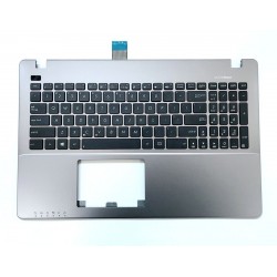 Carcasa superioara cu tastatura palmrest Laptop, Asus, R510VX, argintie, layout US