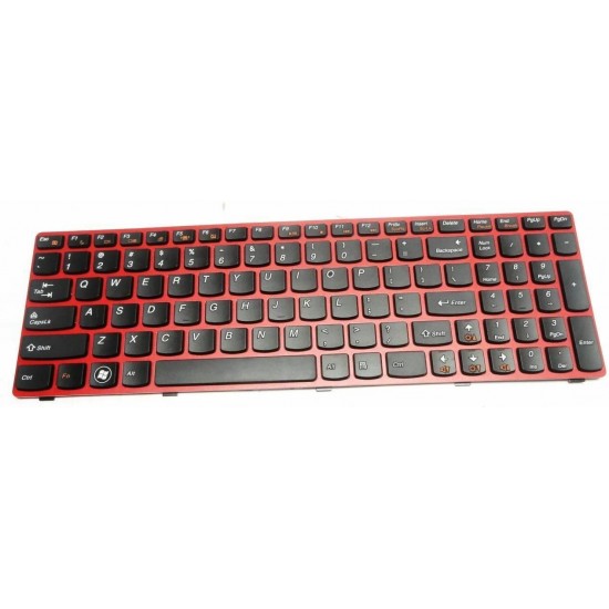 Tastatura laptop, Lenovo, IdeaPad Z580, G585, Z585, G585A, V585, cu rama, rosie, US