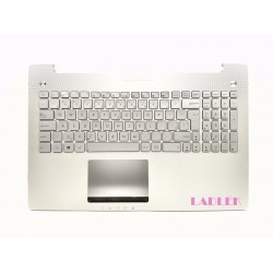 Carcasa superioara cu tastatura iluminata laptop Asus N550 argintiu layout UK