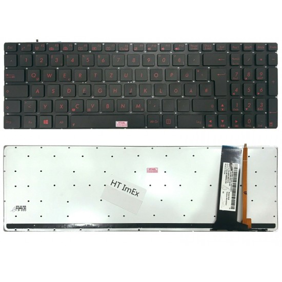 Tastatura Laptop Asus Q550 iluminata rosie layout LA (Spanish) Tastaturi noi