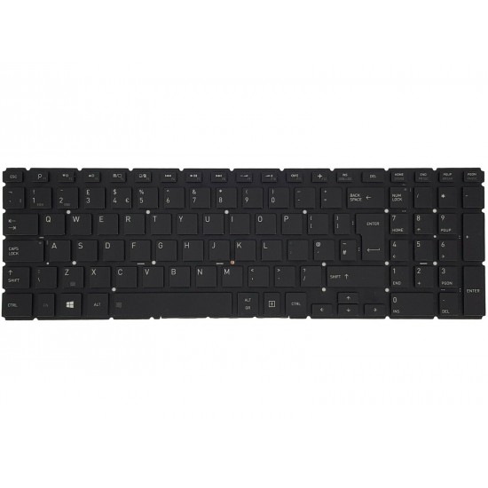 Tastatura Laptop, Toshiba, Satellite L50-B-258, fara rama, iluminata, neagra, UK Tastaturi noi