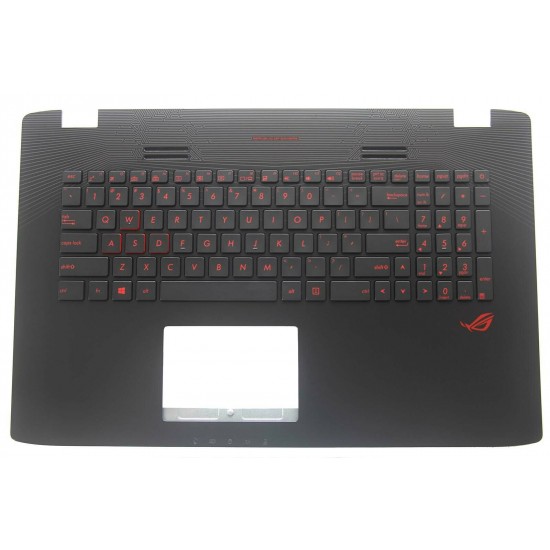 Carcasa superioara cu tastatura palmrest Laptop, Asus, ROG GL752, GL752V, GL752VL, GL752VW, GL752VWM, 90NB0A41-R31US0, iluminata, layout US Tastaturi noi