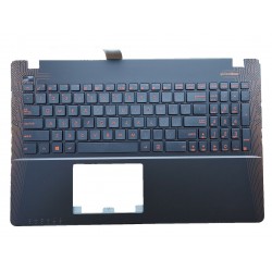 Carcasa superioara cu tastatura palmrest Laptop, Asus, X552W, A550J, W518L, F50J, F550, Y582, US, taste portocalii