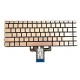 Tastatura compatibila Laptop, HP, X360 Spectre Envy 13-AC, 13-AD, 13-AE, 13-AH, 13-AG, 13-AN, 13-AP, 13-AQ, 13-AR, 13-W, 13T-AH, 13T-AQ, TPN-W133, TPN-W144, 9Z.NECBQ.201, iluminata, aurie, layout US