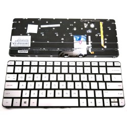 Tastatura Laptop, HP, Spectre 13-SMB, 743897-031, 743897-001, iluminata, argintie, layout US