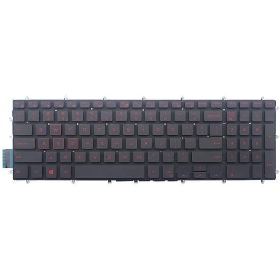 Tastatura Laptop Gaming, Dell, Inspiron G3 17 3779, iluminata, rosie, layout US Tastaturi noi