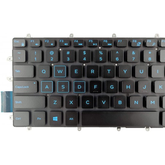 Tastatura Laptop Gaming, Dell, Inspiron G3 17 3779, iluminata, albastra, layout US Tastaturi noi