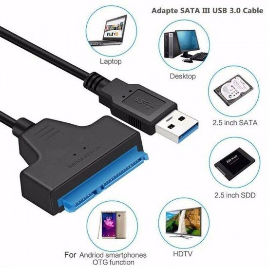 Cablu adaptor SATA la USB 3.0 22pin 2.5 inch pentru transfer de date HDD / SSD Laptop Accesorii Laptop