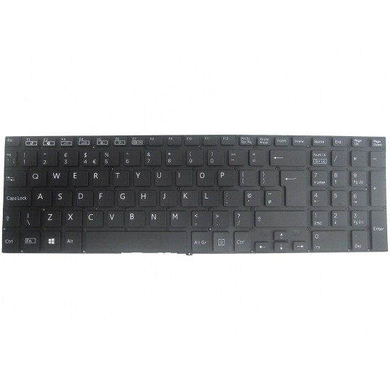 Tastatura Laptop, Sony, Vaio SVF15, SVF152, SVF1521, SVF152C, SVF153, SVF1531, iluminata, neagra, layout UK Tastaturi noi