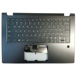 Carcasa superioara cu tastatura iluminata palmrest Laptop, Lenovo, Yoga 530-14, 530-14ARR, 530-14IKB, ap173000900, gri inchis, finger print