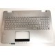 Carcasa superioara tastatura palmrest laptop, Asus, N551, N551J, N551JB, N551JM, N551JQ, N551JW, N551VW, N551JW, N551JK, N551ZU, argintie, iluminata, UK Carcasa Laptop