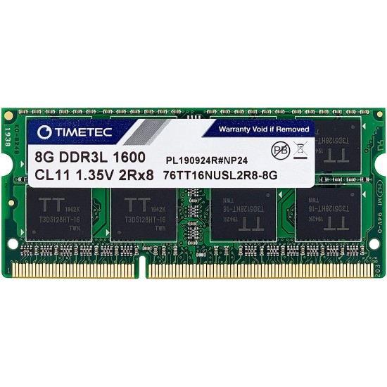 Memorie Laptop, Timetec Hynix, IC 8GB PC3L-12800 DDR3L, Unbuffered, SODIMM 2Rx8 512x8 1.35V, CL11, Dual Rank 204 PIN Memorie RAM Noua