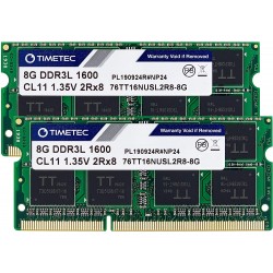 Kit Memorie Laptop, Timetec Hynix, IC 16GB (2x8GB) PC3L-12800 DDR3L, Unbuffered 1.35V / 1.5V, CL11, 2Rx8, Dual Rank 204 PIN