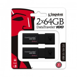 Memorie USB Kingston DataTraveler 100 G3, 2x64GB, USB 3.0