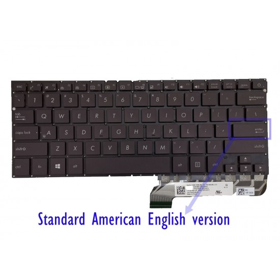 Tastatura Laptop, Asus, ZenBook UX430, UX430U, UX430UA, UX430UQ, UX430UN, UX430UAR, iluminata, layout US, 4 screws