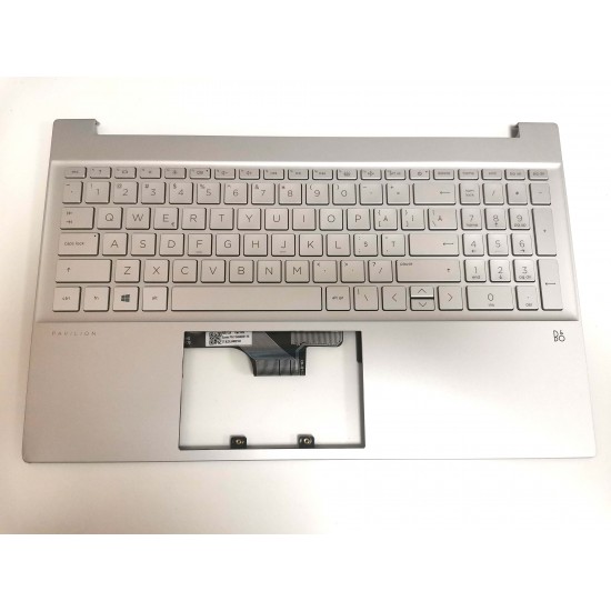 Carcasa superioara cu tastatura palmrest Laptop, HP, Pavilion X360 15-CR, 15T-CR, TPN-W132, iluminata, layout US