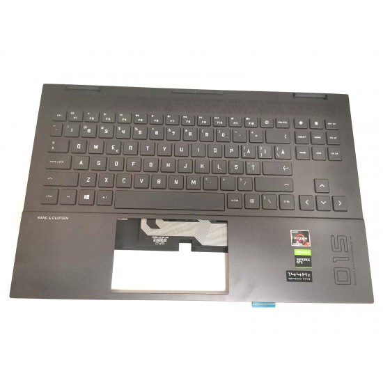 Carcasa superioara cu tastatura palmrest Laptop, HP, Omen 15Z-EN, iluminata, RGB, layout US Carcasa Laptop