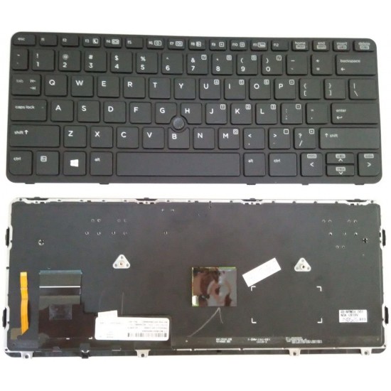 Tastatura Laptop, HP, EliteBook 820 G2, iluminata, cu rama, us Tastaturi noi