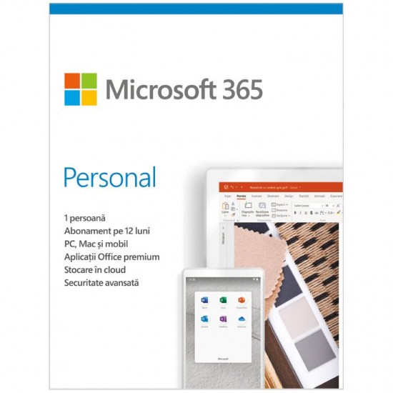 Licenta electronica Microsoft 365 Personal, 1 an, 1 utilizator, 1 PC Office & Aplicatii Desktop