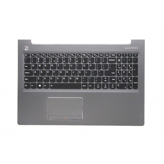Carcasa superioara cu tastatura palmrest Laptop, Lenovo, Ideapad 510-15IKB Type 80SV, iluminata, argintie, layout US Carcasa Laptop