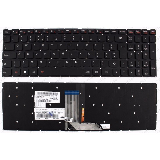 Tastatura Laptop, Lenovo, IdeaPad 700-15ISK Type 80RU, cu iluminare, layout UK