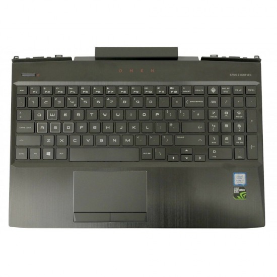 Carcasa superioara cu tastatura palmrest Laptop, HP, Omen 15-DC, 15T-DC, TPN-Q211, L24369-B31, L24369-001, cu iluminare RGB Carcasa Laptop