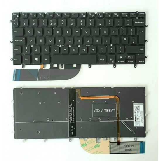 Tastatura Laptop, Dell, Inspiron 13 7347, 7348, 7352, 7353, 7359, 7368, 7378, 07DTJ4, 7DTJ4, NSK-LS0BQ, cu iluminare, layout UK Tastaturi noi