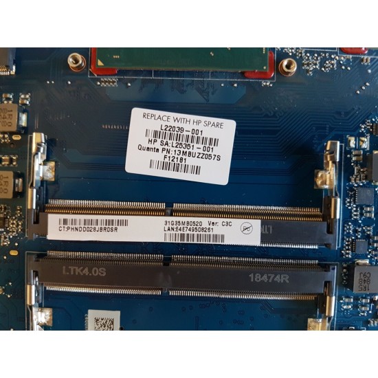 Placa de baza Laptop, HP, Pavilion 15-BC, Omen 15-AX, i7-8750H SR3YY, N17P-G0-A1 GTX 1050 4GB, DAG35NMB8C0 Rev. C, model G35N, L22039-001