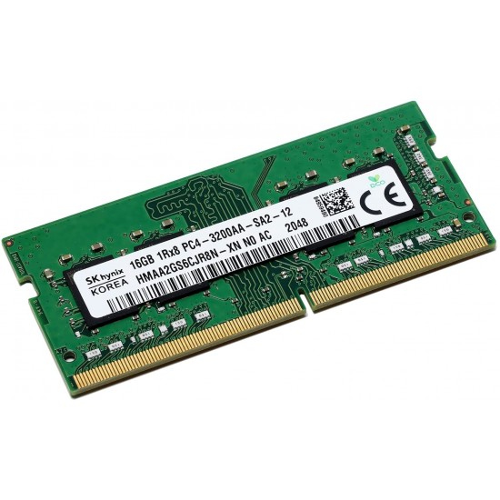 Memorie Laptop Sodimm, Hynix, 16GB DDR4, 1Rx8, PC4-3200AA, non-ECC, Unbuffered, CL22, HMAA2GS6AJR8N-XN Memorie RAM Noua