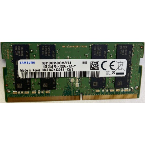Memorie Laptop Sodimm, Samsung, 16GB DDR4, 2Rx8, PC4-3200AA, non-ECC, Unbuffered, CL22, M471A2K43DB1-CWE Memorie RAM Noua