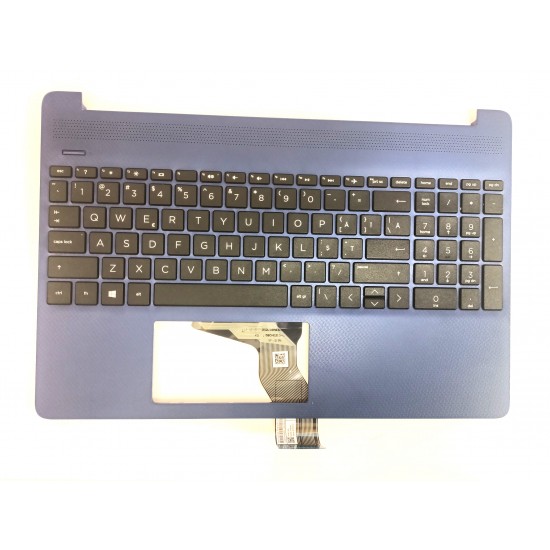 Carcasa superioara cu tastatura palmrest Laptop, HP, 15-DY, 15T-DY, 15-EF, 15S-EQ, 15S-FQ, 15Z-EF, TPN-Q222, L91268-271, albastra