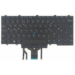 Tastatura Laptop, Dell, Latitude 14 E5450, E5470, E7450, E7470, E7480, 3340, 3350, 5480, 5490, 5491, 5495, 7480, 7490, 94F68, 094F68, dual point, cu iluminare, layout UK