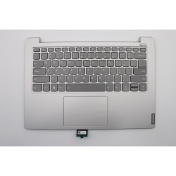 Carcasa superioara cu tastatura palmrest Laptop, Lenovo, IdeaPad S340-14, S340-14IWL, S340-14API, S340-14IIL, ET2GK000300, 5CB0S18555, cu iluminare, argintie, layout US