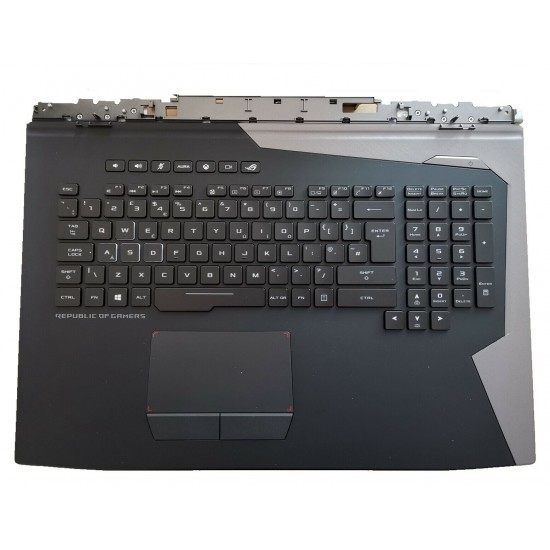 Carcasa superioara cu tastatura palmrest Laptop, Asus, ROG G703, G703G, G703GI, G703GX, G703GS, G703VI, GZ755GX, 90NR0091-R31UK0, cu iluminare, layout UK Carcasa Laptop