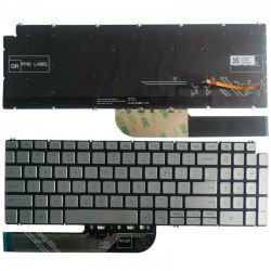 Tastatura Laptop, Dell, P42F, P42F001, P42E, P83F, P83F001, P97F, P97F001, P84F, iluminata, argintie, layout US