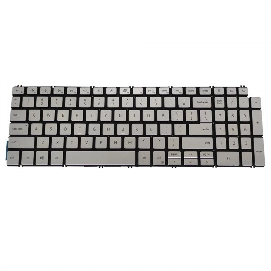 Tastatura Laptop, Dell, Gaming Inspiron G15 5510, 5511, 5515, 5520, cu iluminare, layout US, argintie Tastaturi noi