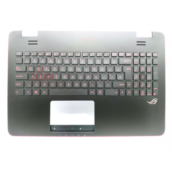 Carcasa superioara cu tastatura palmrest Laptop, Asus, ROG GL551, GL551JM, GL551JW, GL551VW, GL551JX, GL551J, GL551JK, GL551JB, G551, G551J, G551JX, cu iluminare, layout UK Carcasa Laptop