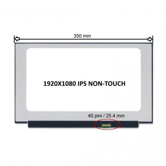Display Laptop, compatibil cu NV156FHM-NY8 V8.0, NV156FHM-NY8 V8.1, NV156FHM-NY8 V8.2, B156HAN12.H 0A, LP156WFG-SPT2, LP156WFG-SPT5, 15.6 inch, 1920x1080, Full HD, IPS, 40 pini, 165Hz Display Laptop