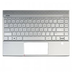 Carcasa superioara cu tastatura palmrest Laptop, HP, Envy 13-AQ, 13T-AQ, TPN-W144, L53415-001, cu iluminare, argintiu, layout US 