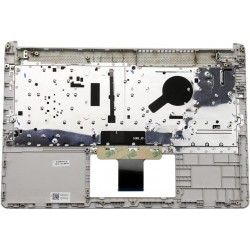 Carcasa superioara cu tastatura palmrest Laptop, HP, 14-DQ,  14S-DQ, 14S-FQ, L88206-001, 14-DQ, TPN-Q211, cu iluminare, argintie, layout US