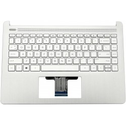 Carcasa superioara cu tastatura palmrest Laptop, HP, 14-DQ,  14S-DQ, 14S-FQ, L88206-001, 14-DQ, TPN-Q211, cu iluminare, argintie, layout US