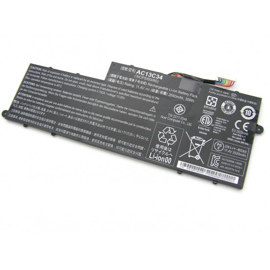 Baterie Laptop, Acer, Aspire V5-122P, V5-132, E3-111, E3-112, ES1-111M, MS237, KT.00303.005, AC13C34, 11.4V, 2640mAh, 30WH