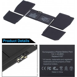 Baterie Laptop, Apple, Macbook Retina 12 inch A1534 (early 2015, 2016, Mid 2017), model A1527, A1705, 7.55V, 5265mAh, 39.71Whr Baterie Laptop, Apple, Macbook Retina 12 inch A1534 (early 2015, 2016, Mid 2017), model A1527, A1705, 7.55V, 5265mAh, 39.71Whr