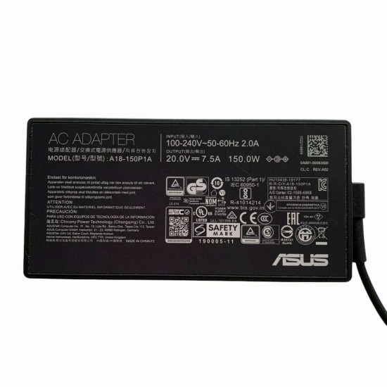 Incarcator Laptop, Asus, VivoBook Pro 14x OLED N7401ZE, 150W, 20V, 7.5A, 4.5x3.0mm, model A18-150P1A Incarcator Laptop